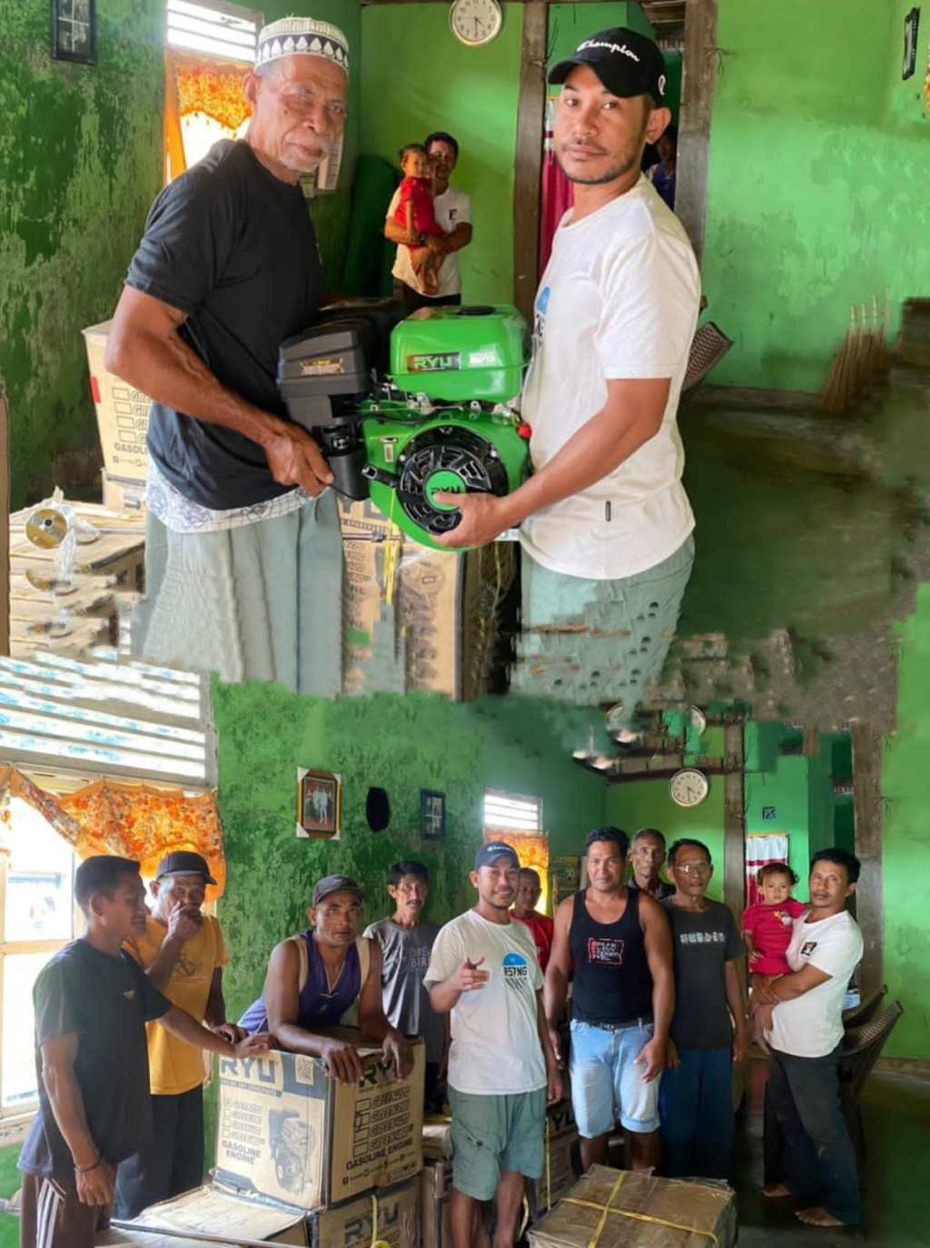 Bersumber Dari DD TA 2023, Pemdes Sumatinggi Berikan Mesin Katinting ke&nbsp;Nelayan