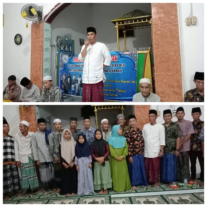 Kegiatan Latihan Ceramah Agama di Masjid Baitul Rahman.Di Hadiri Oleh Hayat Kades Olak Kemang