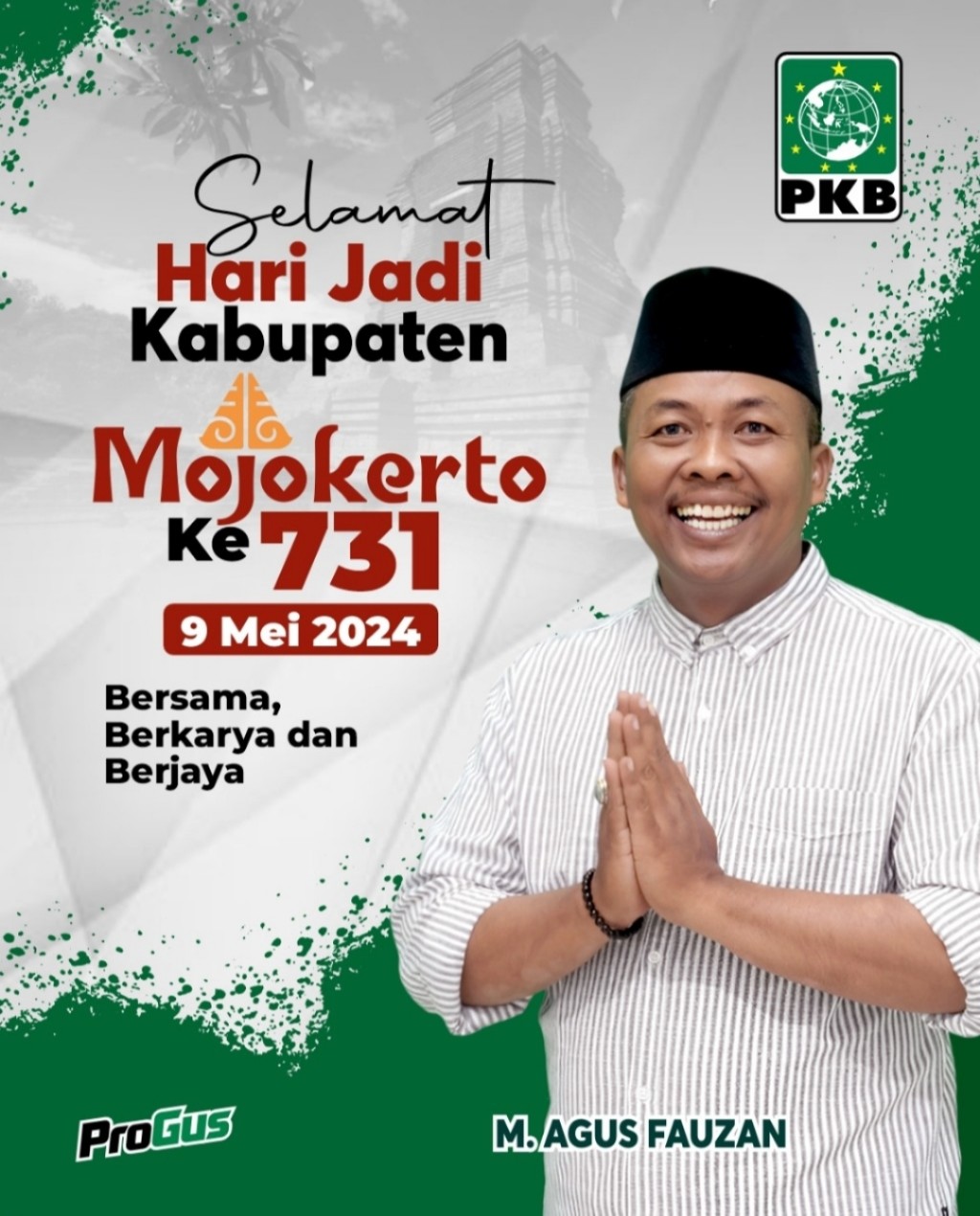 M. Agus Fauzan Mengucapkan Selamat Hari Jadi Kabupaten Mojokerto&nbsp;Ke-731