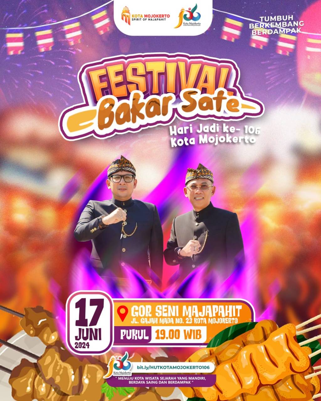 Festival Bakar Sate Kota Mojokerto Adu Cita Rasa dan Kreasi Warga Kota&nbsp;Mojokerto