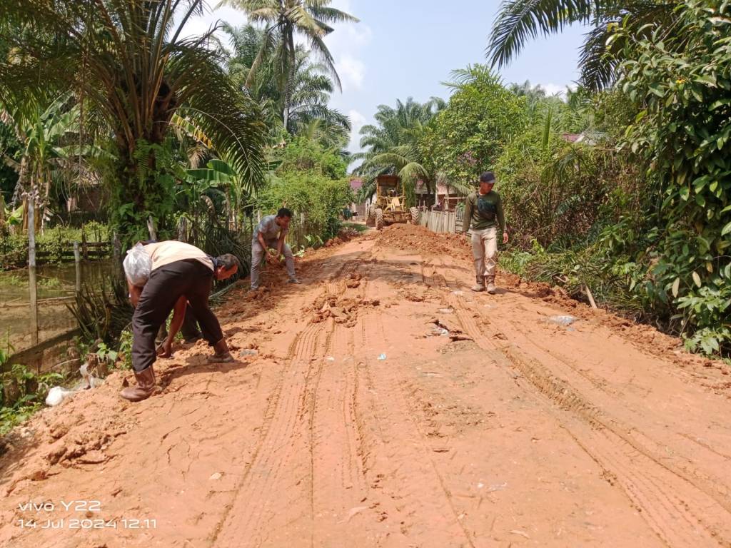 Tak kunjung Ada Perbaikan, Pemdes Peninjauan Perbaiki Jalan Pemda Secara&nbsp;Swadaya