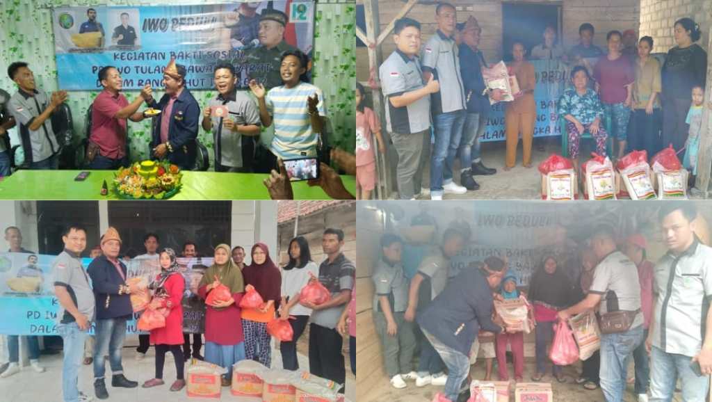 HUT IWO ke 12 Arpani ketua PD IWO Tubaba Sasar Rumah Warga kurang mampu salurkan Bantuan paket sembako