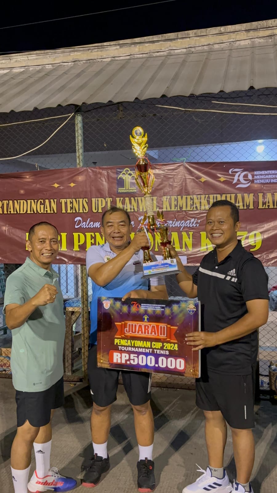 Kembali Torehkan Prestasi, Lapas Kotaagung Raih Juara II Pertandingan Tenis Pengayoman Cup 2024