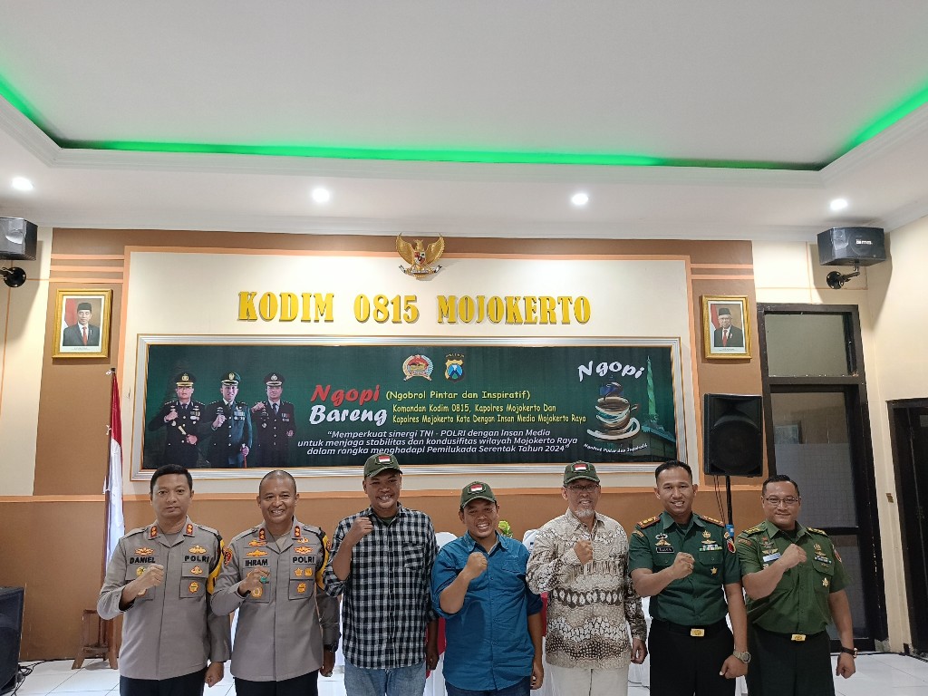 Didampingi Kapolres, Dandim 0815/Mojokerto Gelar Ngopi Bareng Insan&nbsp;Media